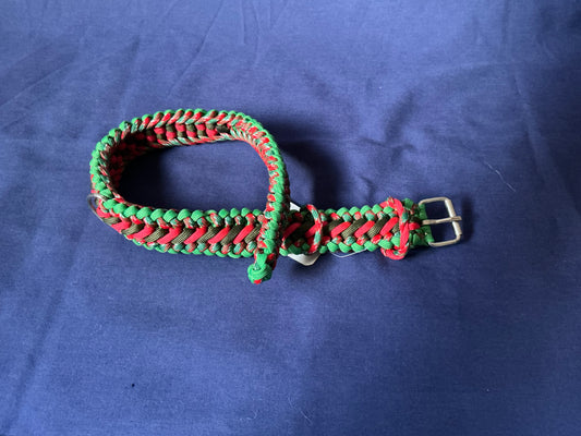 Christmas Candy striped 1.2” Wide 20” long Semi-Adjustable Paracord Dog Collar