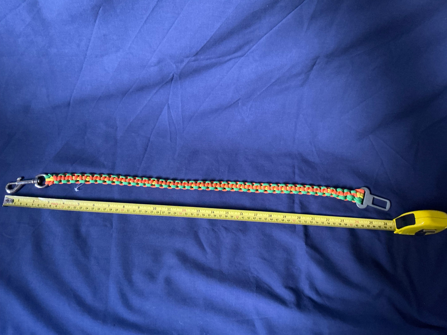 2 Ft Yellow, Green & Orange Braided Paracord car safety lead