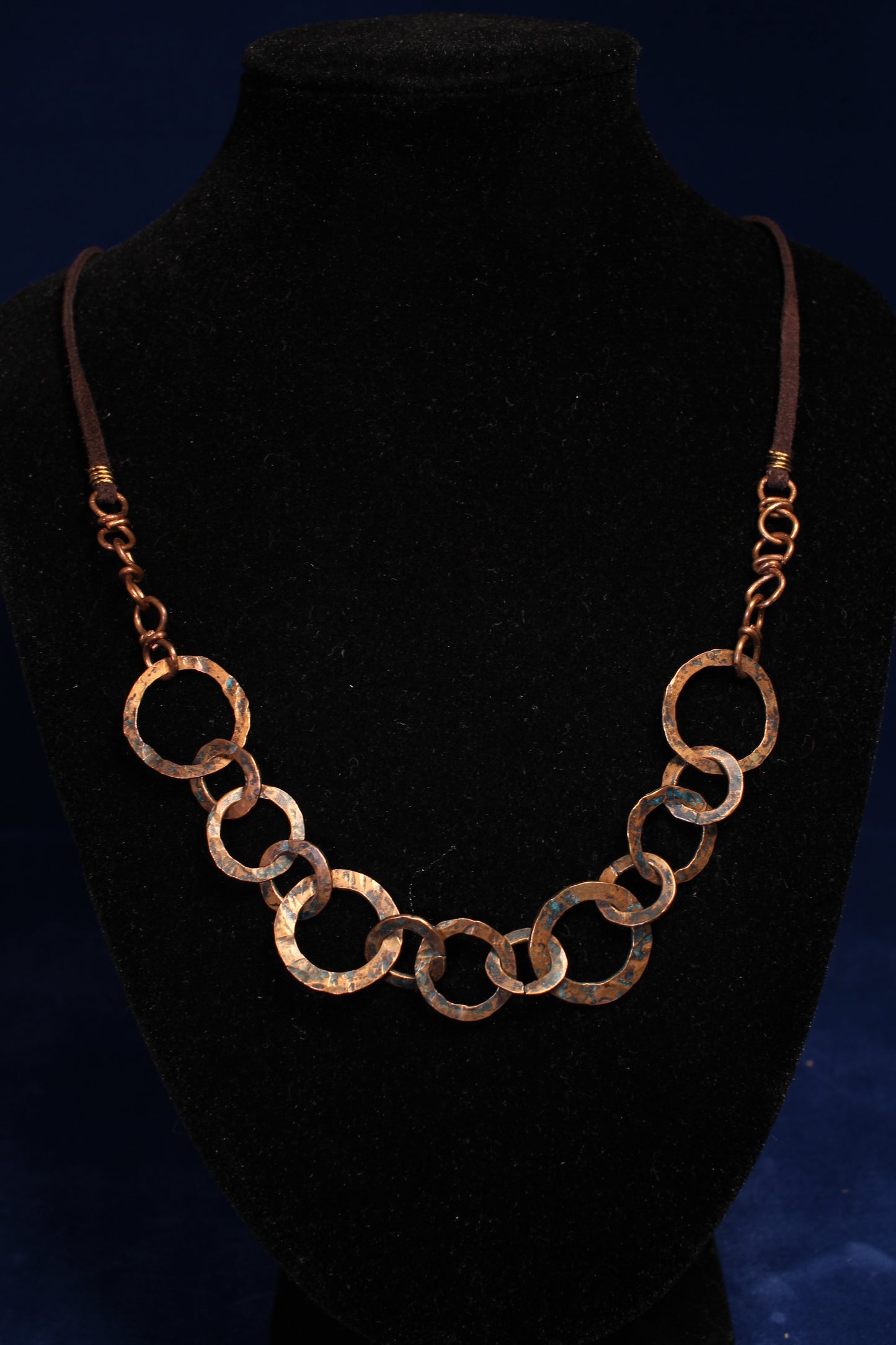 Hammered Copper Circle Necklace & Earring Set