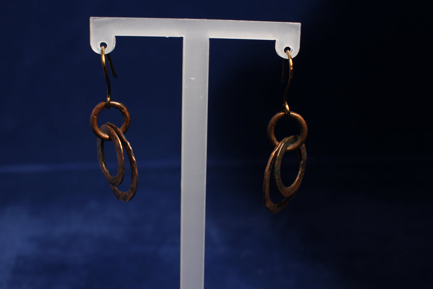 Hammered Copper Circle Necklace & Earring Set