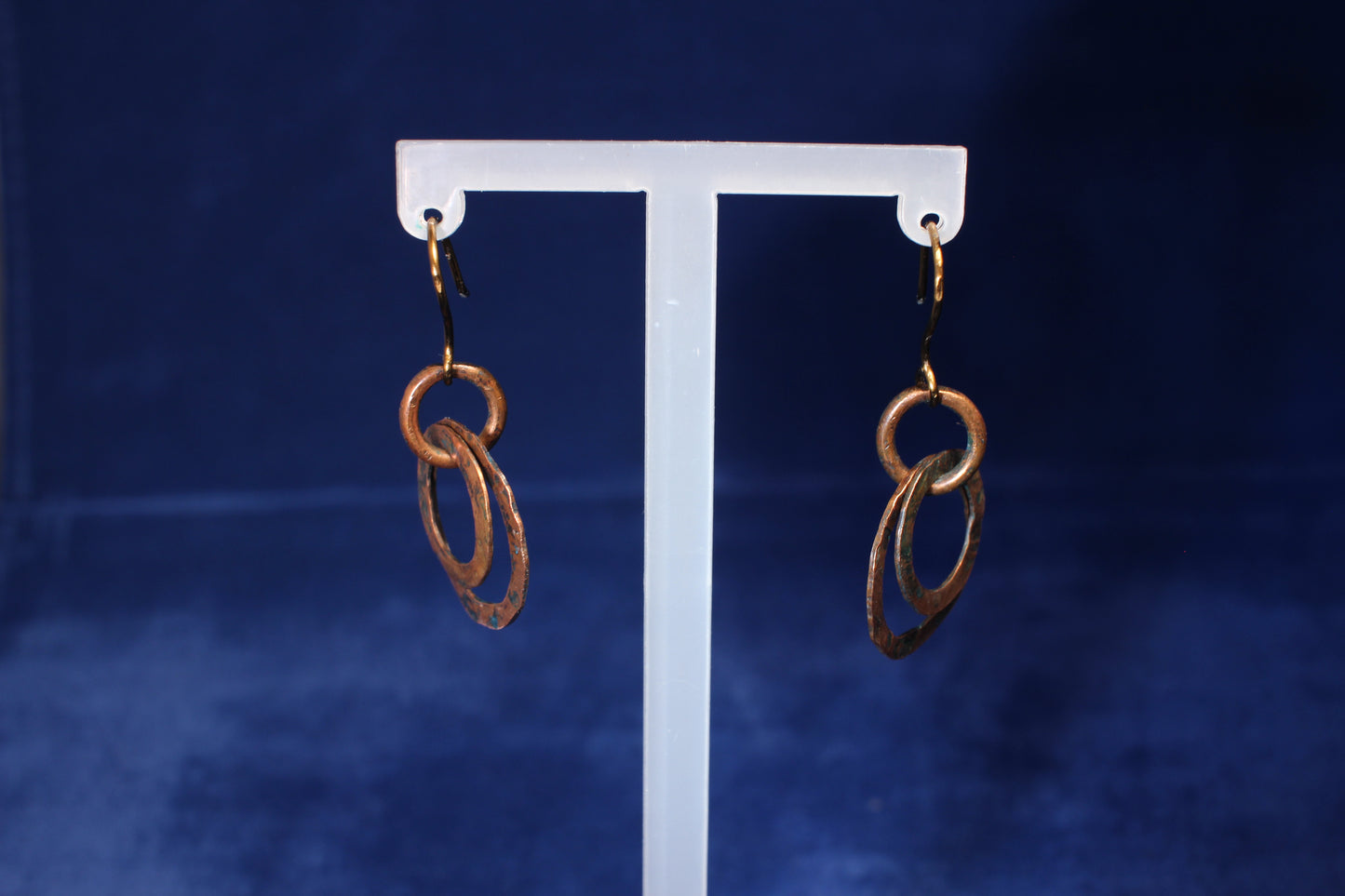 Hammered Copper Circle Necklace & Earring Set