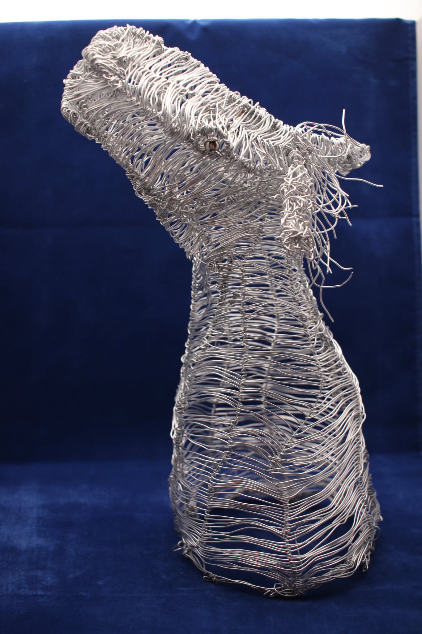 Twin Kelpie-Inspired Wire-Wrapped Ornamental Horse Heads