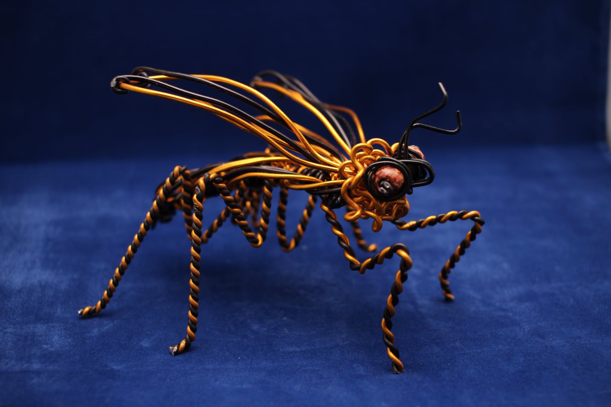 Copper & Black Wire Bee Sculpture – Handmade Wire Art | TFS Designs