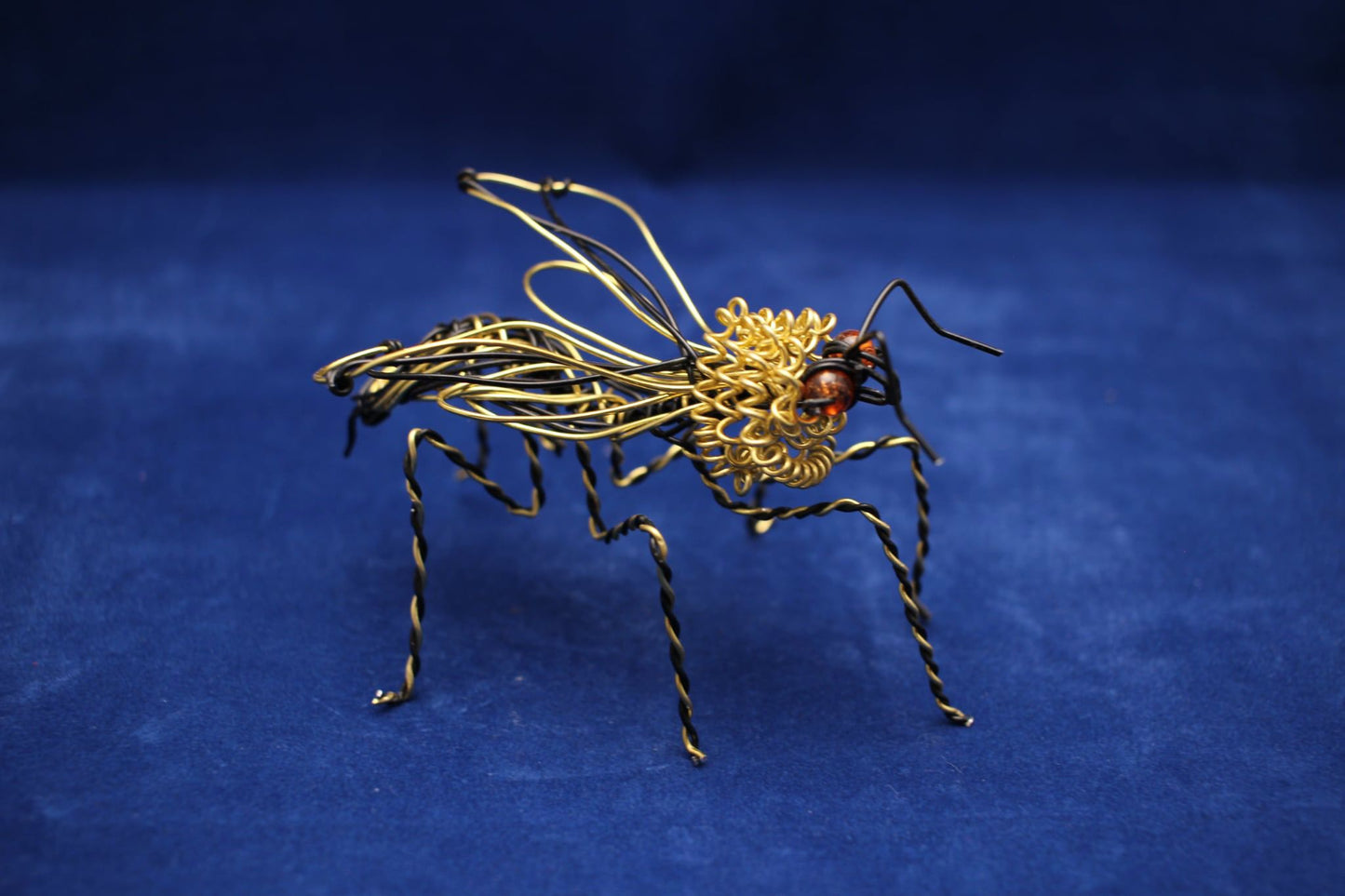 Black & Yellow aluminium wire Manchester bee sculpture