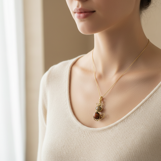 Cat Wire Pendant - Worn on Neck